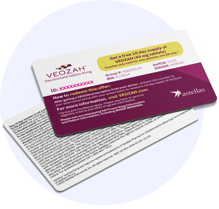 VEOZAH™ (fezolinetant) free trial voucher